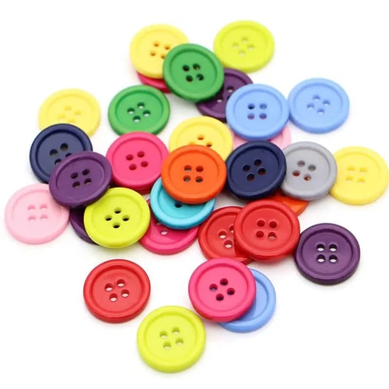 Boutons en résine mélangée colorés, 100 pièces, fournitures de couture faites à la main pour la mais