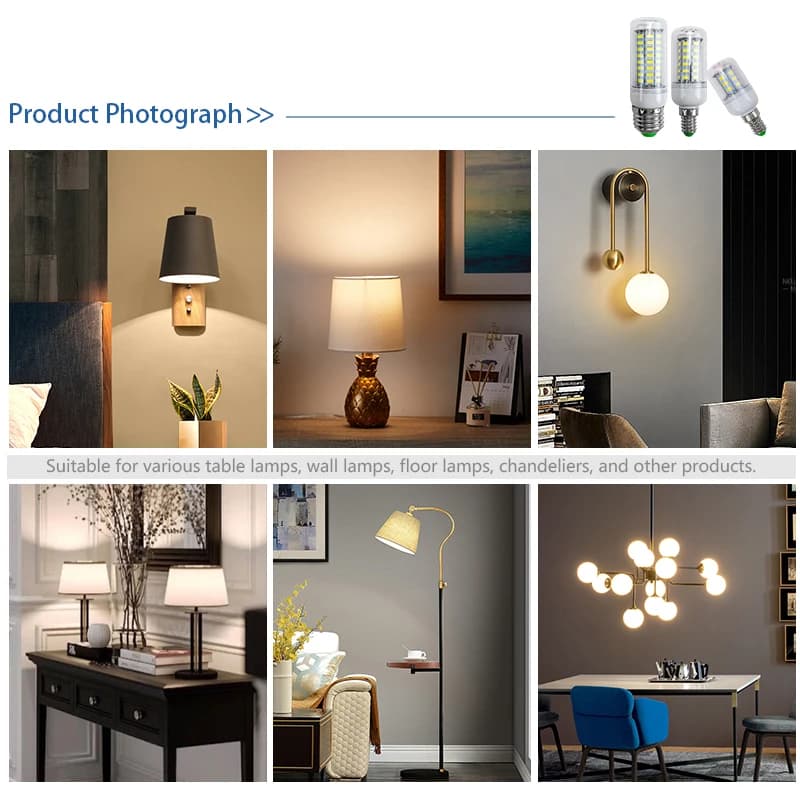 E27 LED ampoule lampes E14 maïs lumière 24 36 48 56 69 72leds haute luminosité Lampada AC 220V SMD 5