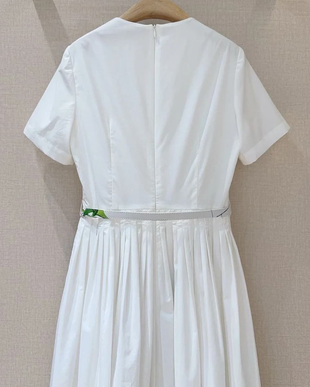 Top qualité nouveau 2026 printemps été robe femmes feuilles vertes imprimé fleuri poche Patchwork ma