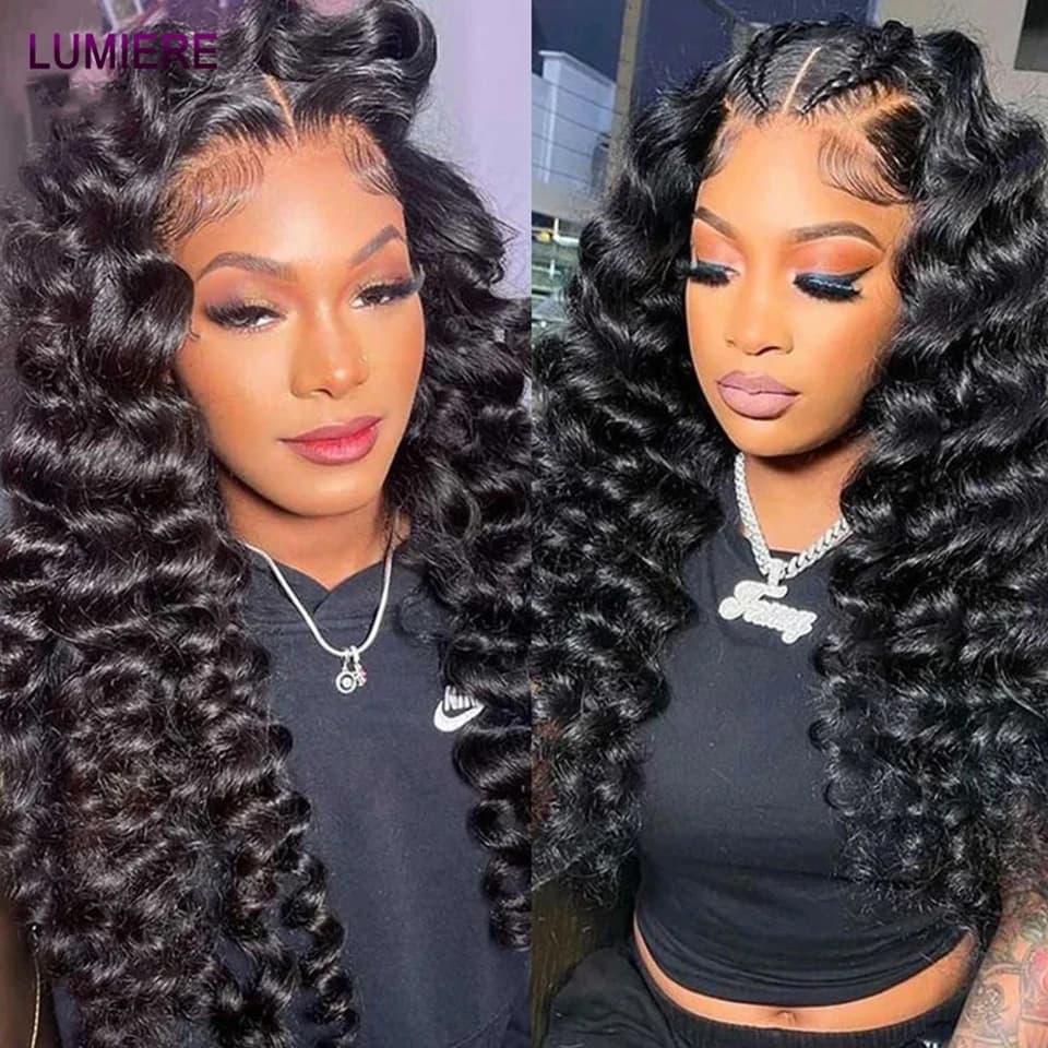 Lumiere-Mèches Péruviennes Naturelles Remy 3/4 Noires, Cheveux Ondulés, Double Trame, 10 à 30 Pouces