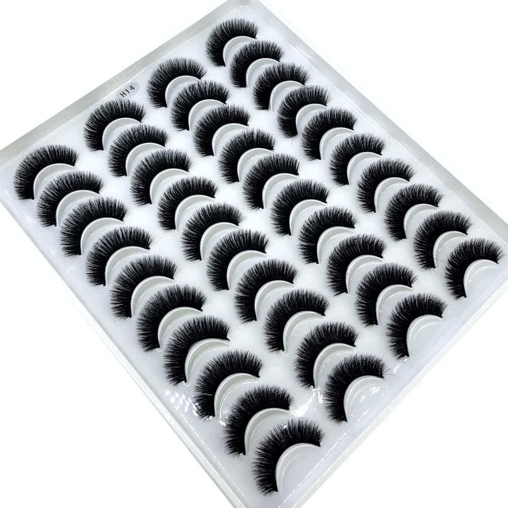 2023 nouveau 20 paires naturel long 3D vison faux cils faux cils kit de maquillage vison cils extens