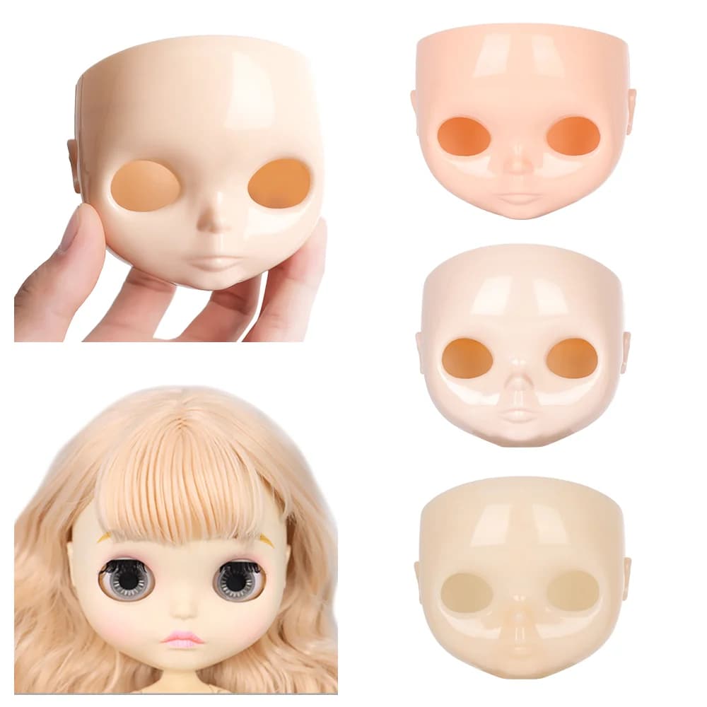 Plaque frontale avec plaque arrière en plastique pour poupées Blyth, sans maquillage, visage et vis,