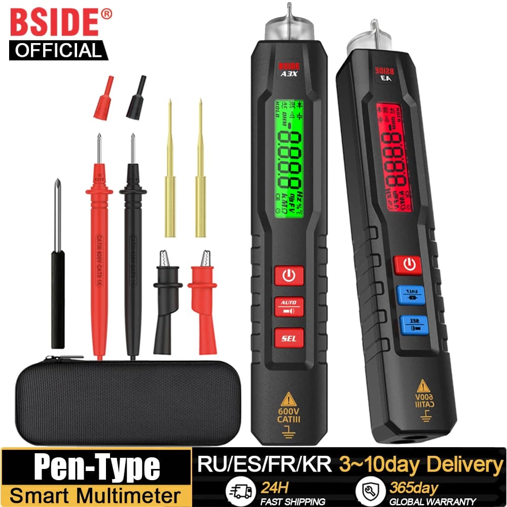 BSIDE multimètre numérique intelligent Type de stylo multitesteur True RMS voltmètre tension cc AC c