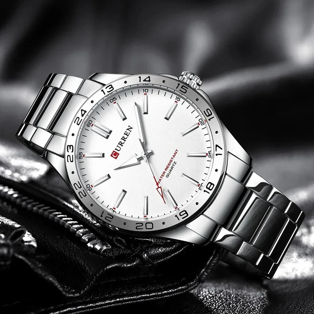 CURREN 8452 hommes montre à Quartz Ultra mince Simple Hodinky mode montre-bracelet en acier inoxydab