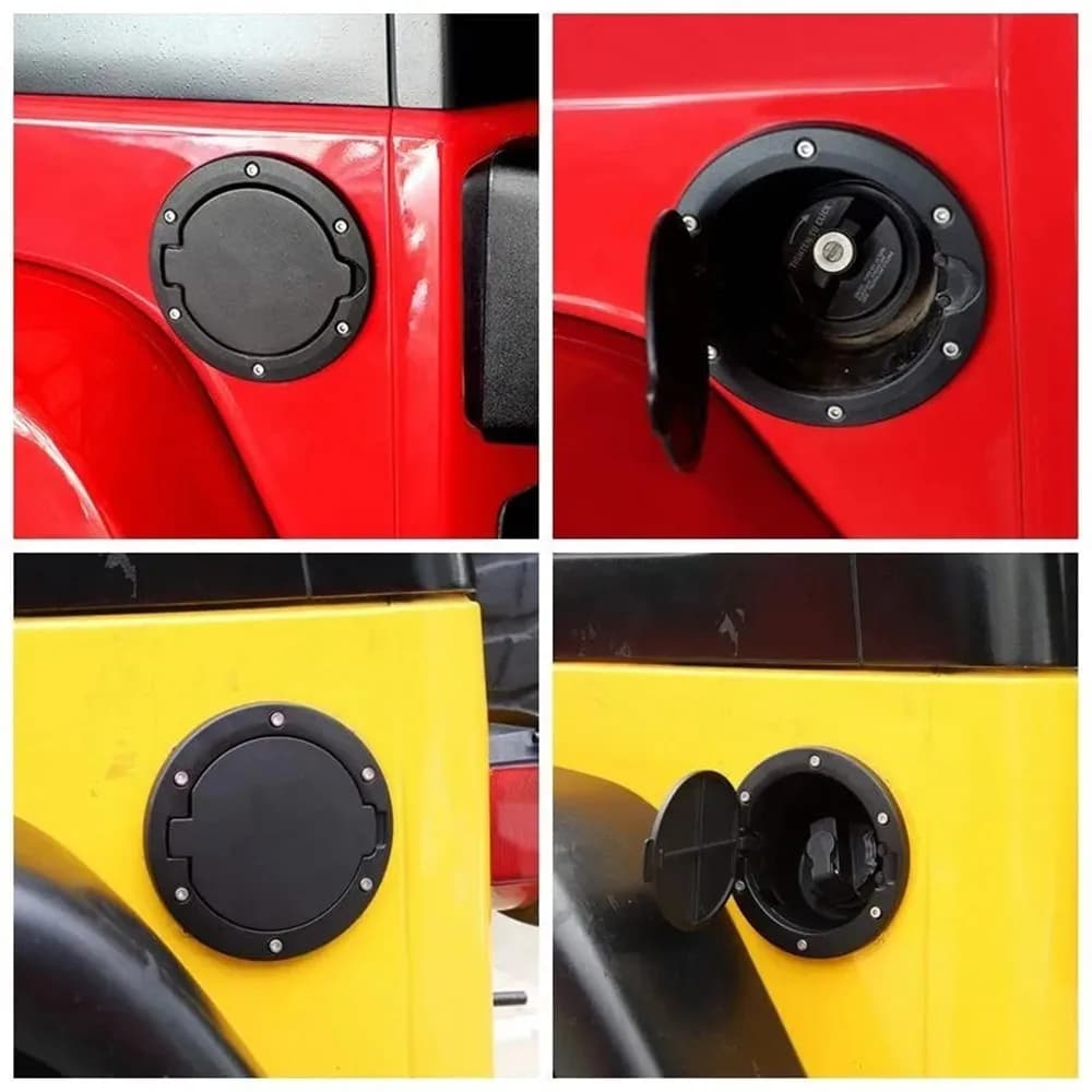 Couvercle de bouchon de gaz précieux pour Jeep Wrangler JK JKU, aluminium noir, verrouillage de port