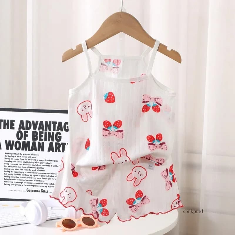Ensemble haut et short pour enfants, gilet fin en coton pour bébé, sans manches, vêtements de détent