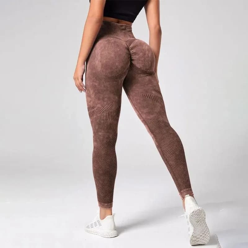 Leggings de sport de contrôle du ventre de teinture par nouage de base de yoga