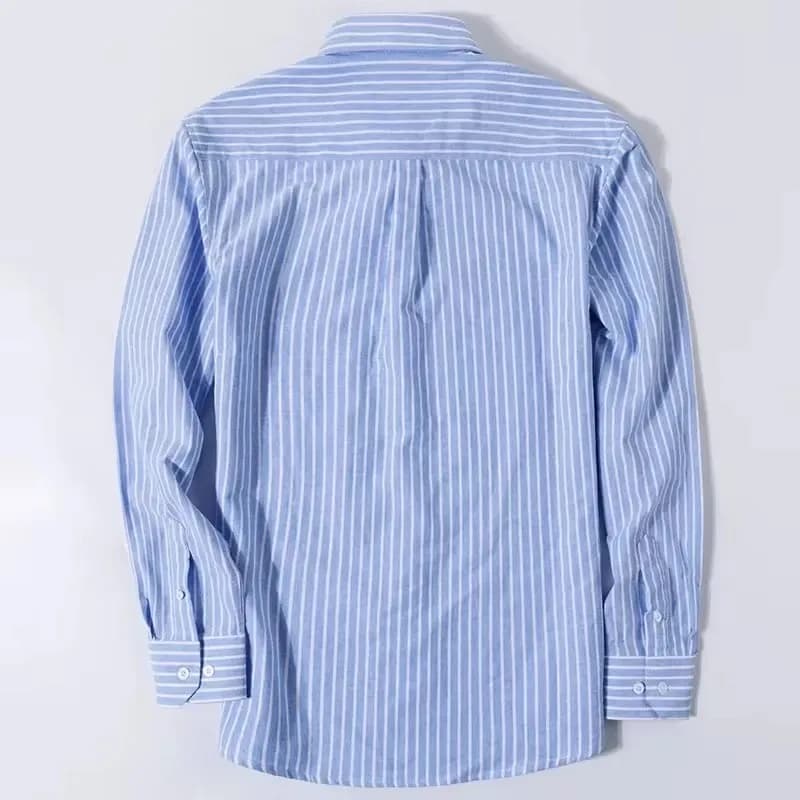 Chemise habillée Oxford basique pour hommes, manches longues, 100% pur coton, solide, décontractée, 