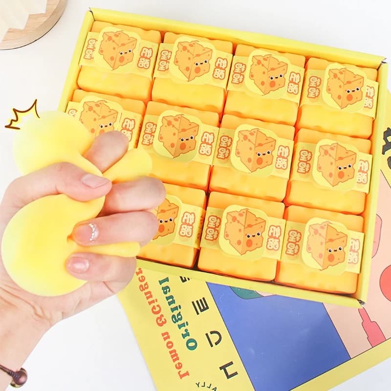 Squishy carré fromage presser jouets rebond lent pousser soulagement du Stress jouet sensoriel beurr