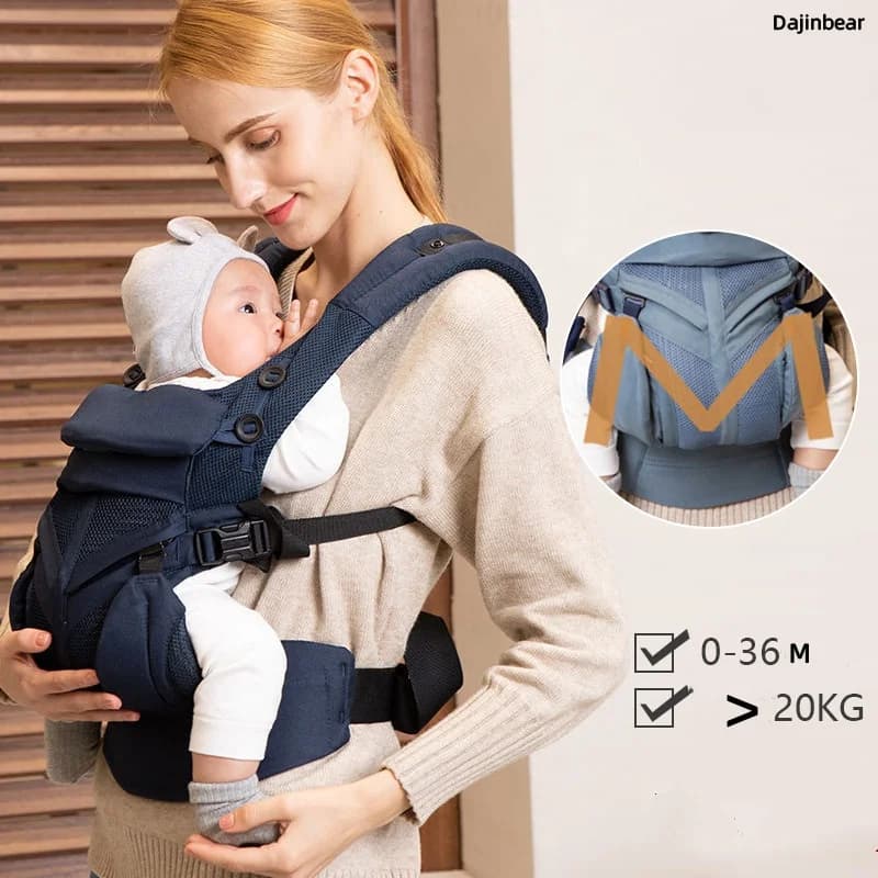 Egobaby-Sac à dos ergonomique respirant en coton Omni Baby Electrolux, support initié, ceinture à la
