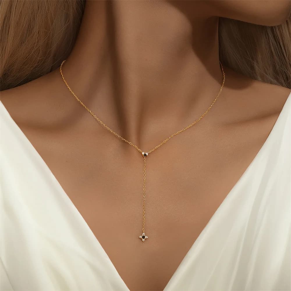 Aide – collier élégant en argent Sterling 925 en forme de Y pour femmes, longue chaîne avec pompon g