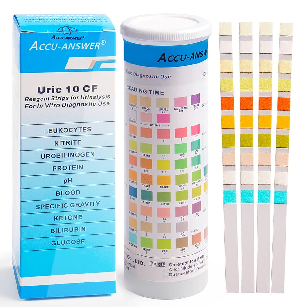 Bandelettes de test d'urine à 10 paramètres pour l'analyse d'urine (100 pièces) en pochettes scellée