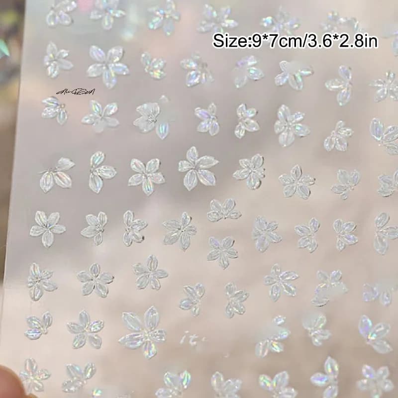 Autocollant pour ongles en forme de fleur à 5 pétales, Mini décalcomanie fraîche de petite couleur, 