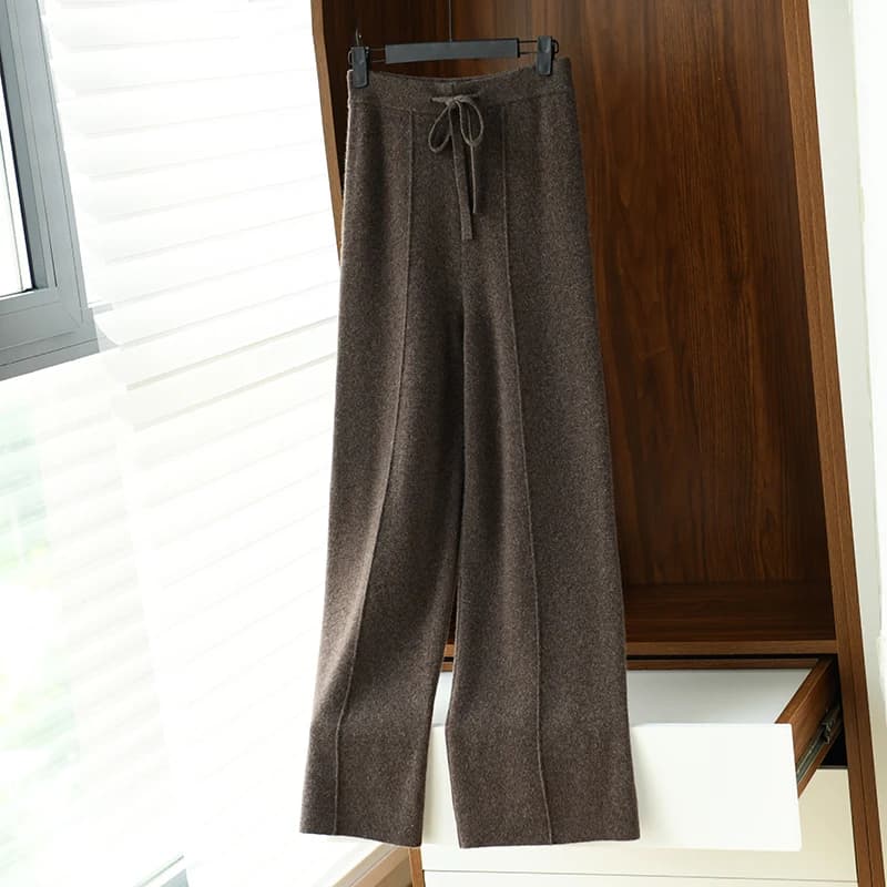 Pantalon large en cachemire polyvalent, pantalon en laine, pantalon ample, tube droit, auditif, tric
