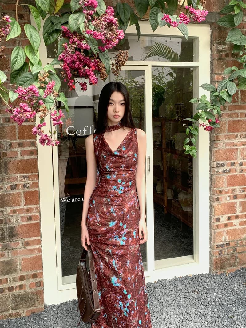 Contest ERART-Robe mi-longue à capuches florales pour femmes, robe trapèze avec batterie, nouvelle c