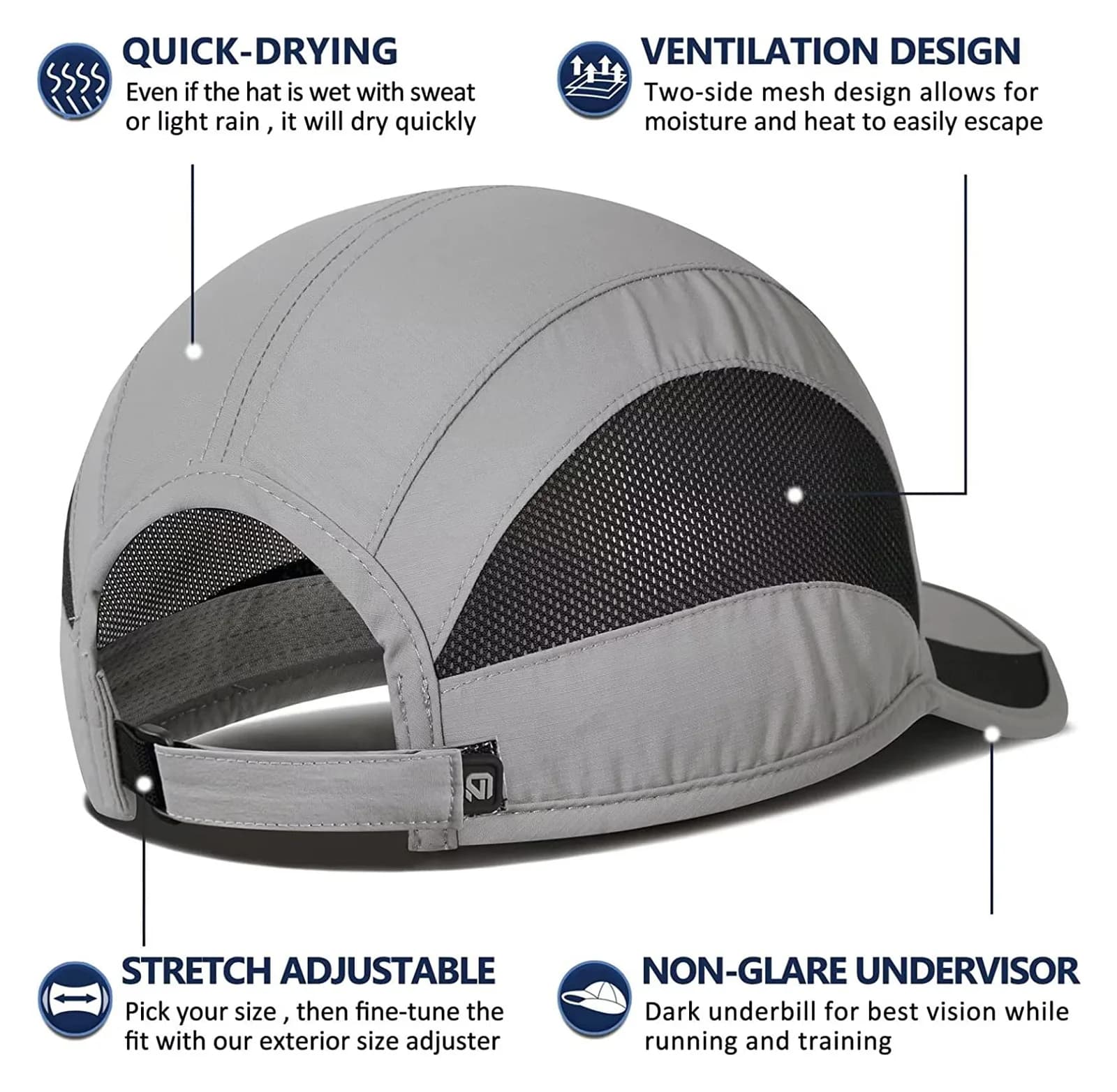 GADIEMKENSD été pour hommes sport course sueur casquette de Baseball mâle Golf séchage rapide femmes