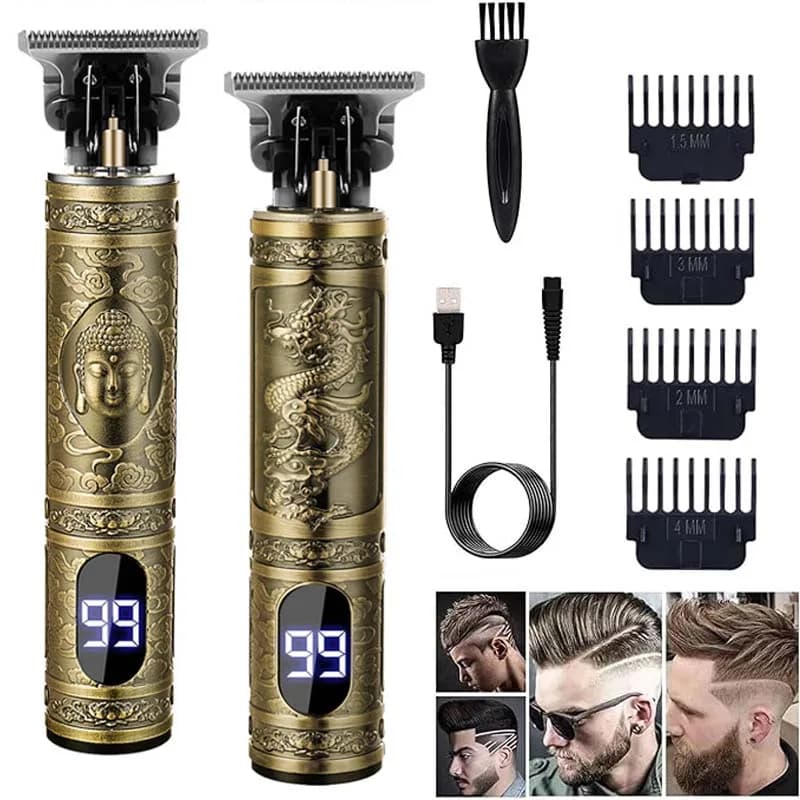 Tondeuse à cheveux électrique professionnelle T9 pour hommes, Portable, Rechargeable, accessoires de