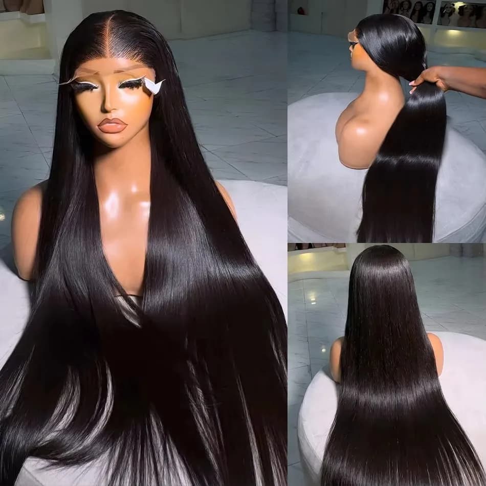38 40 Inch 13x6 Bone Straight HD Transparent Lace Front Wigs 13x4 Lace Frontal Wig For Black Women B