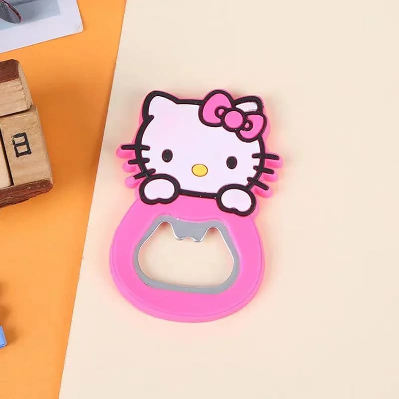 Sanrio Hello Kitty mignon dessin animé Silicone ouvre-bouteille de bière coeur Girly rose ouvre-bout