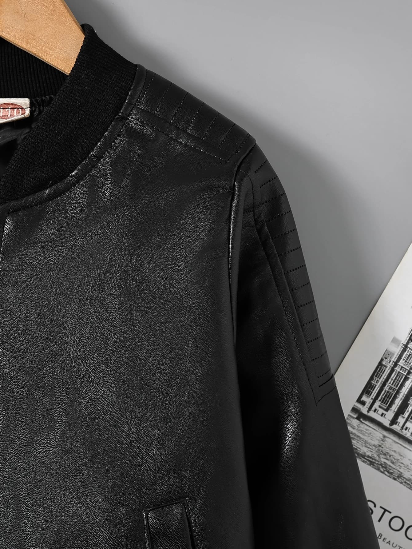 Vêtements pour enfants pour garçons, veste en cuir PU pour enfants plus âgés, veste de style moto d'