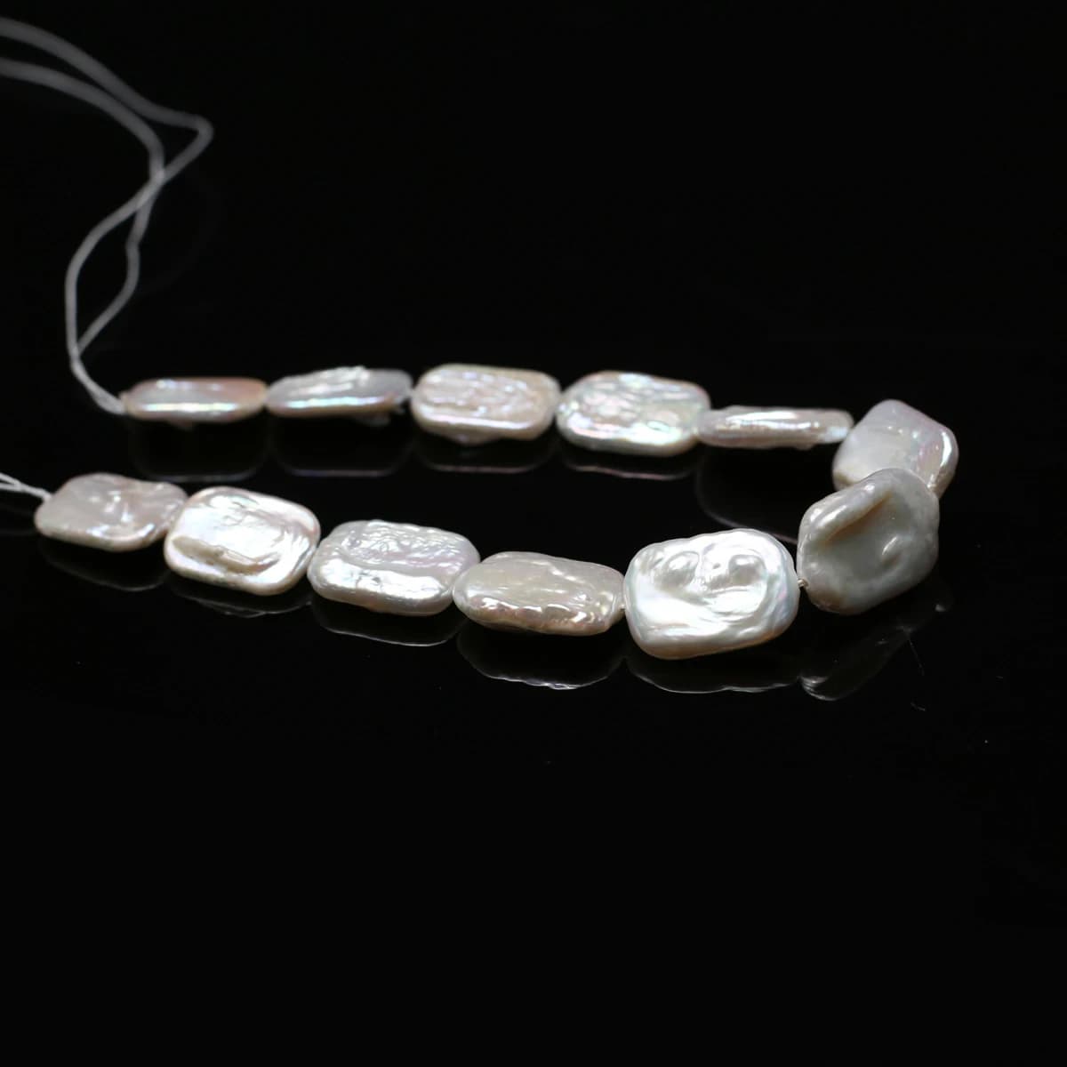 Perles rectangulaires 12x16mm, 18cm, fil de perles d'eau douce naturelles pour la fabrication de bij