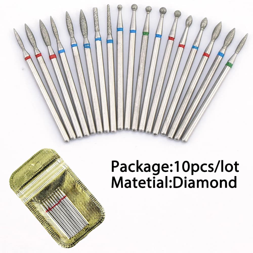 10 pièces diamant fraise ongles forets ensemble pour manucure accessoire pédicure électrique Machine