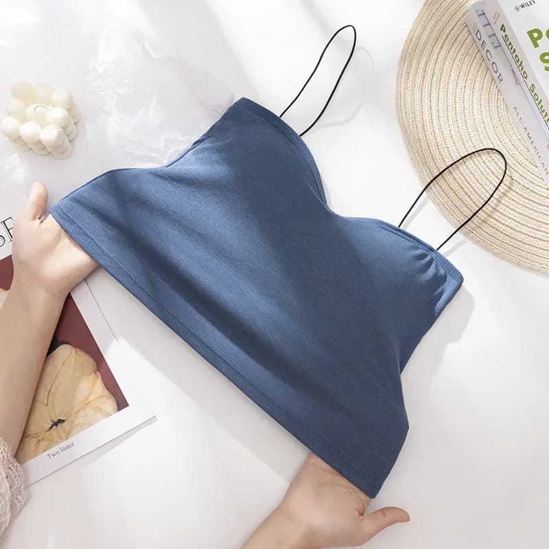 Bustier en fibre de coton émaillé pour femme, soutien-gorge doux, élastique, lavable, résistant à l'