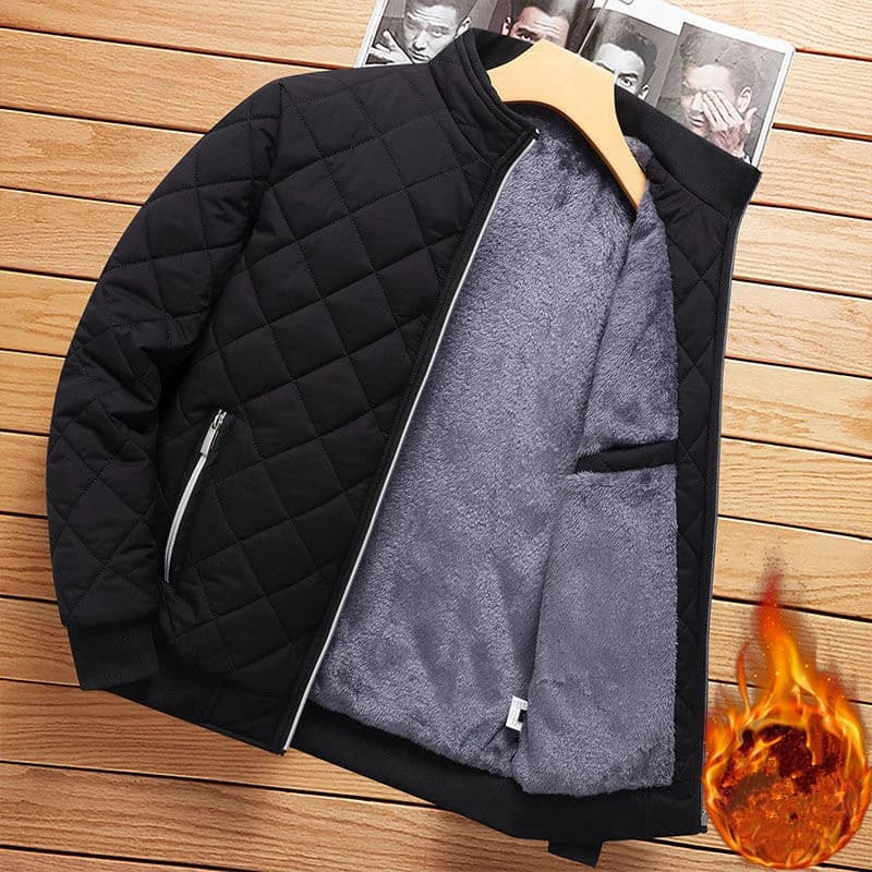 Veste bombardier pour hommes, motif diamant, doublure polaire, décontractée, vêtements à la mode, to