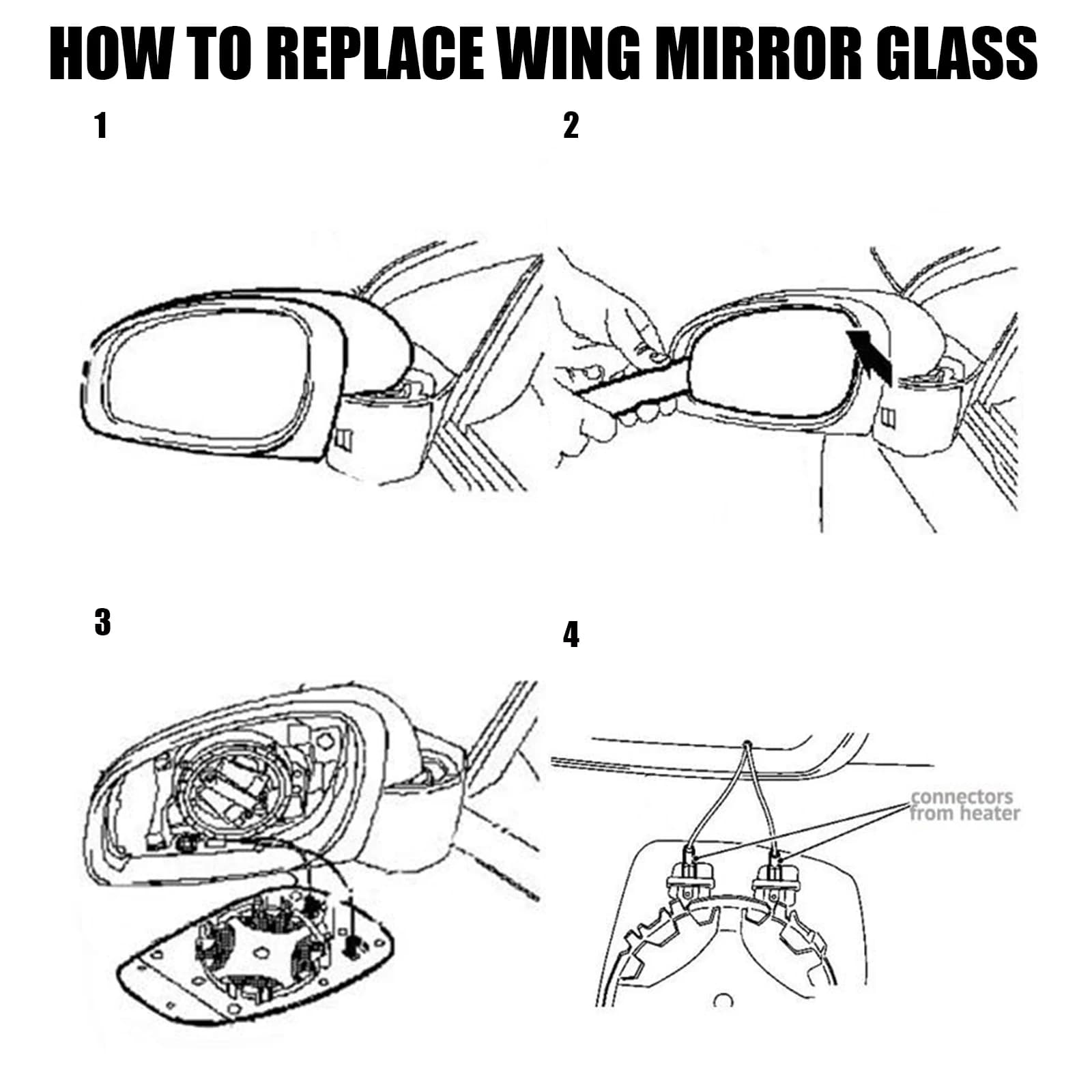 Rétroviseur en Verre Grand Angle, Accessoires de Voiture, Conducteur et Passager, pour Vw Golf Mk7 2