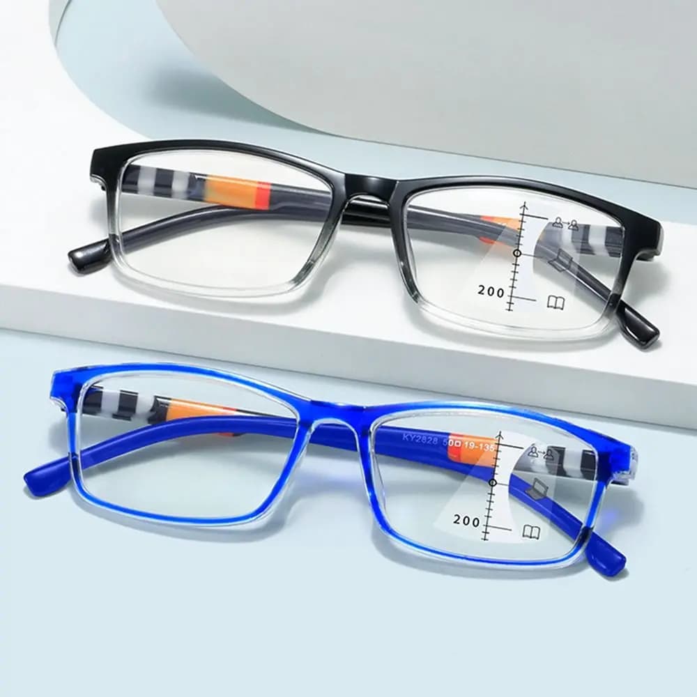 Lunettes de lecture anti-lumière bleue multifocales, lunettes progressives, blocage des rayons bleus