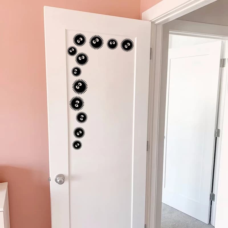 Autocollants boule de poussière Sprite de suie, 9 pièces, autocollant d'art en vinyle drôle pour voi