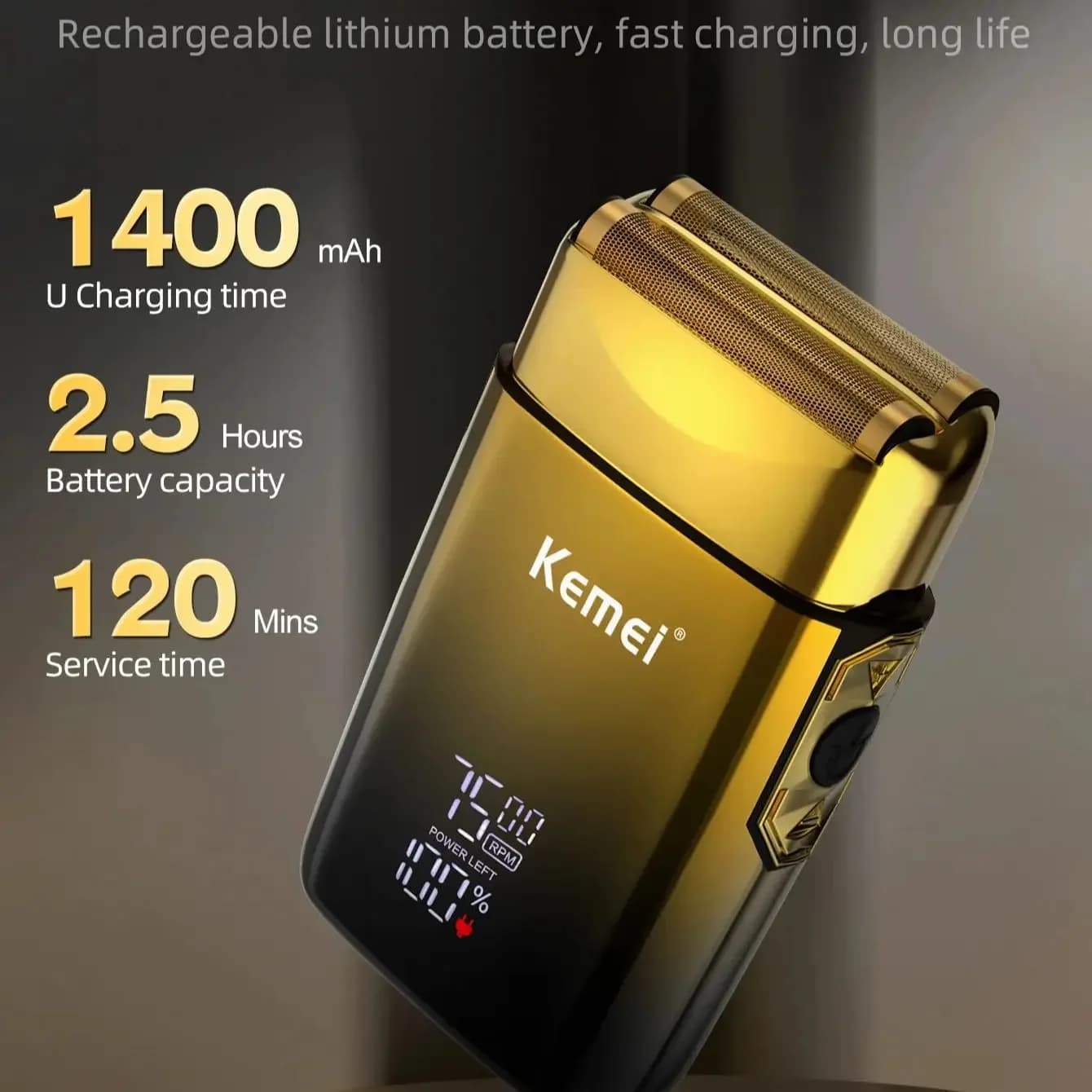 Kemei TX10 rasoir électrique cheveux Rechargeable visage et barbe feuille rasoir pour hommes tête ch