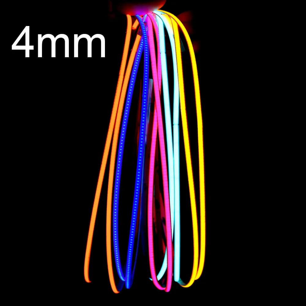 Bande lumineuse LED COB Flexible, 4mm/5mm, pour bricolage, décoration d'intérieur, 400LED/m, 9 coule