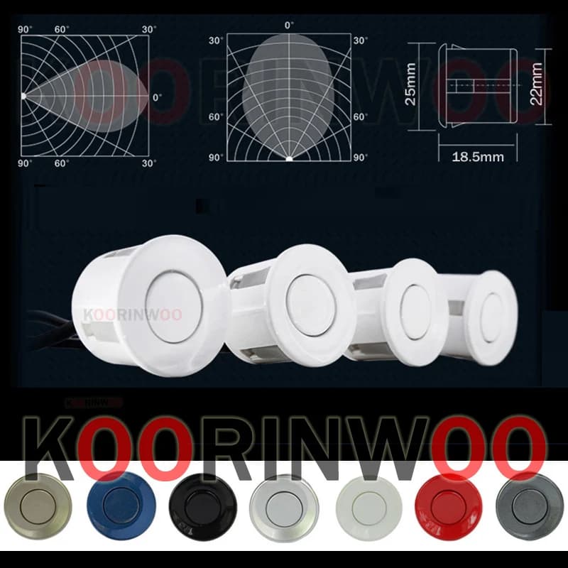 Koorinwoo capteurs de stationnement de voiture vidéo Visible 8/6/4 sondes rétro-éclairage avant avec