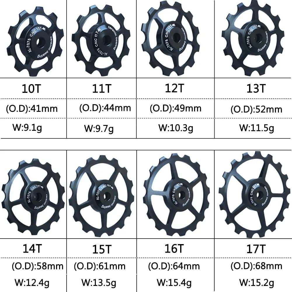 10T 11T 12T 13T 14T 15T 16T 17T vtt vélo de route dérailleur arrière poulie rouleau roulement en cér