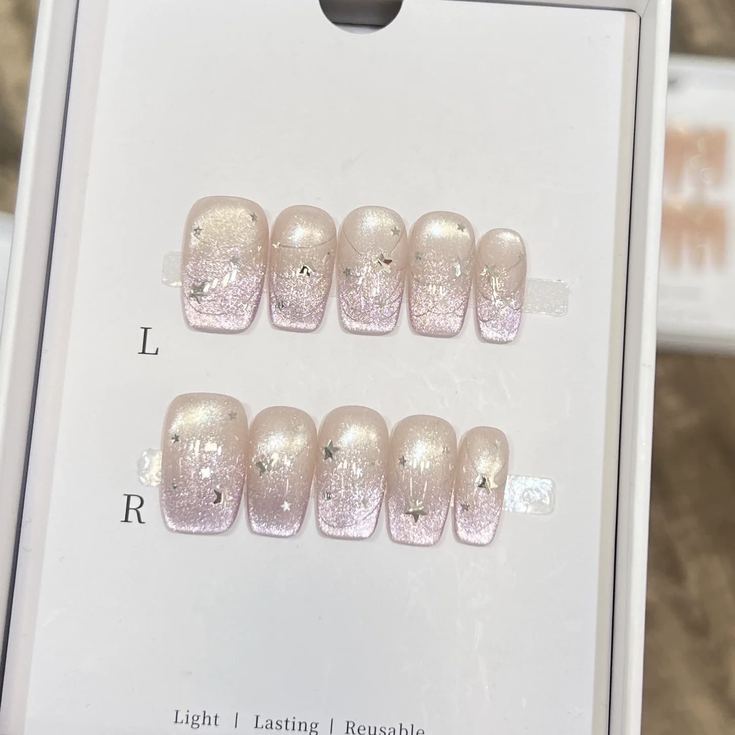 Faux ongles de Ballet mi-longs, 10 pièces, à la mode, œil de chat rose, joli nœud, ensemble d'ongles