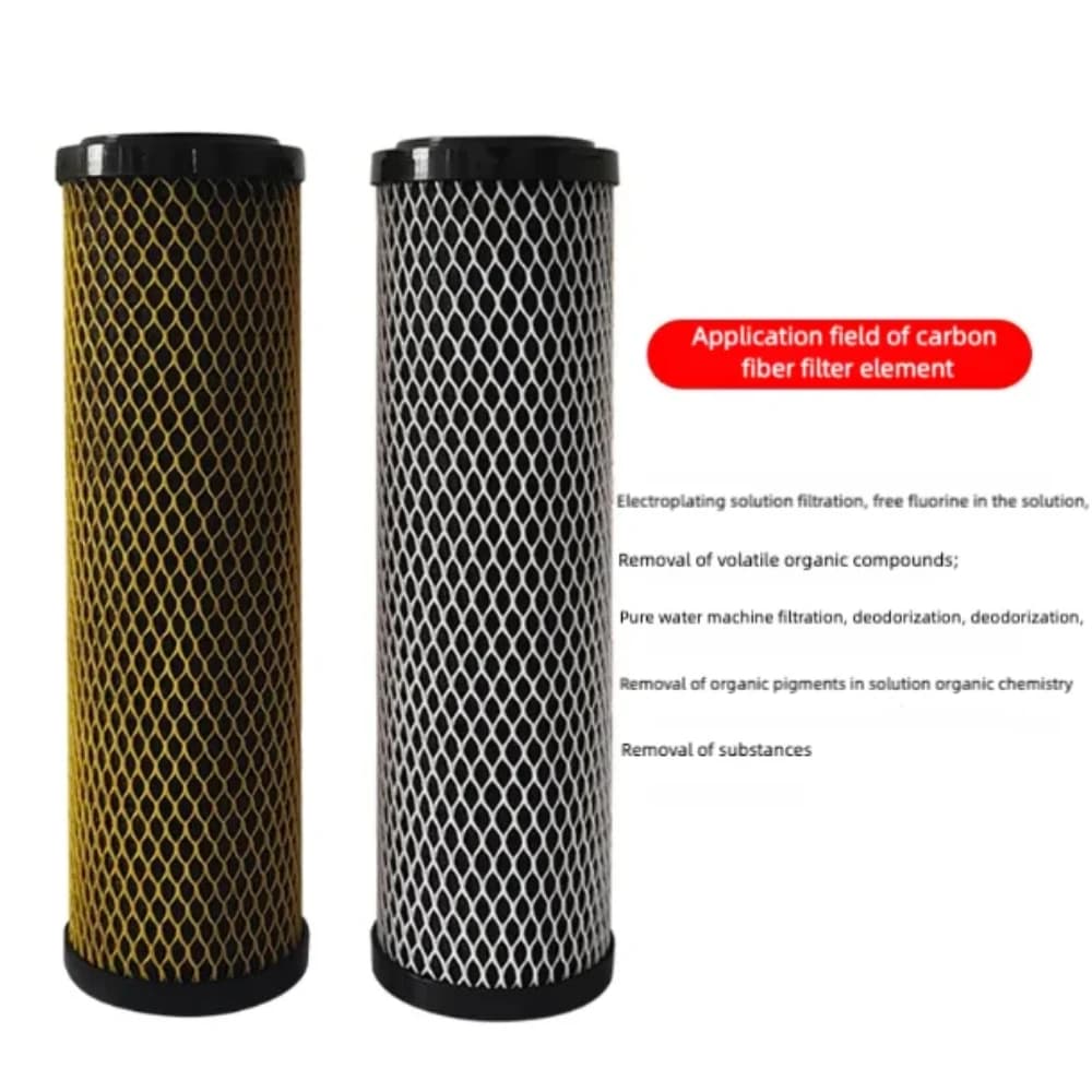 Cartouche de filtre en fibre de carbone haute efficacité Waternoble de 10 pouces x 2,5 pouces pour u