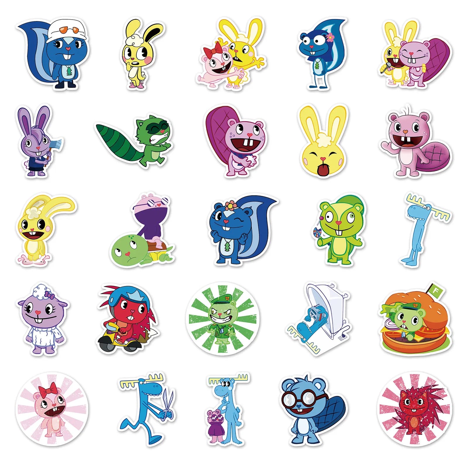 10/30/50pcs Dessin Animé Happy Tree Friends Autocollants Ordinateur Portable Vélo Voyage Bagages Drô