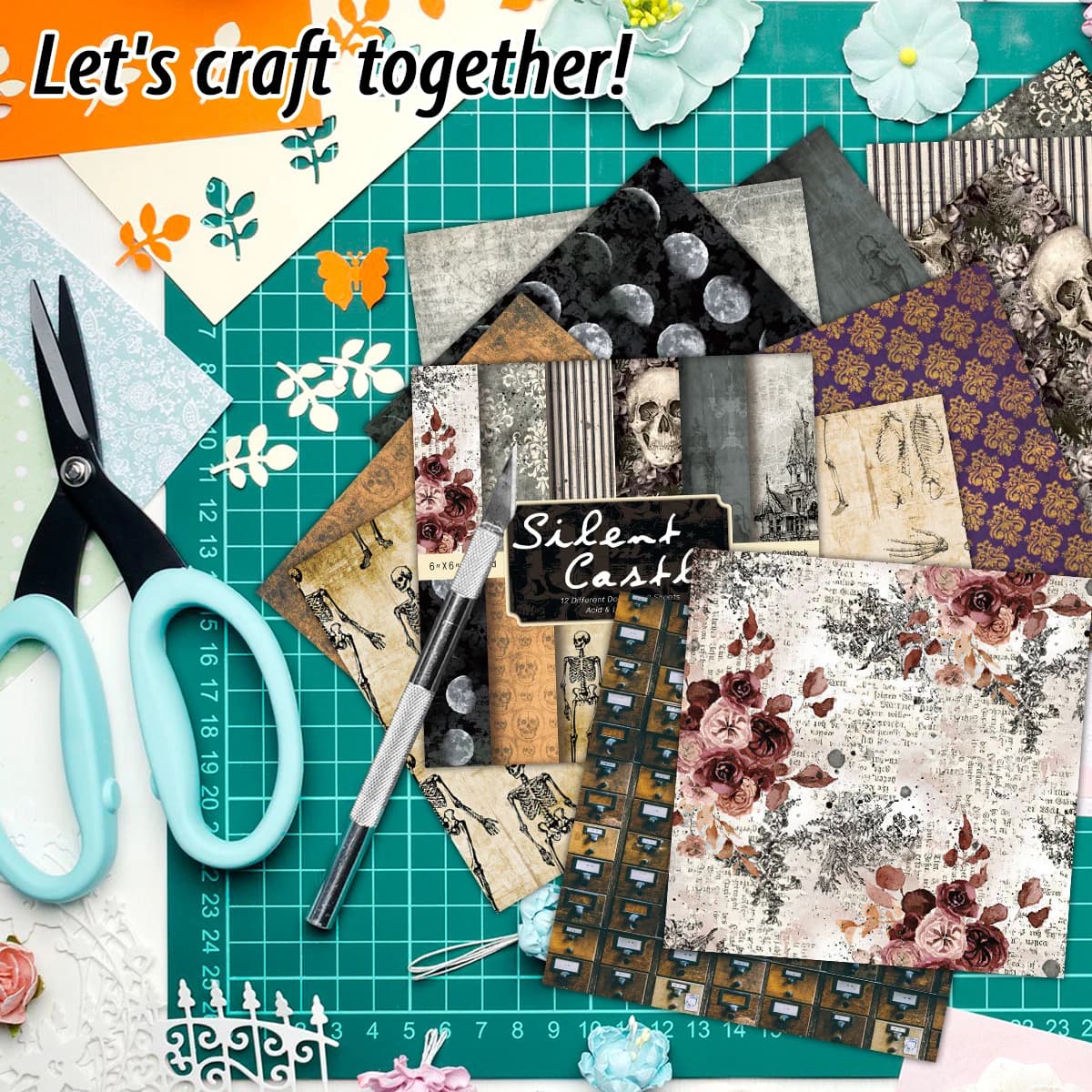Ensemble de papier Scrapbooking Vintage, 24 pièces, matériel de bricolage, papier décoratif d'hallow