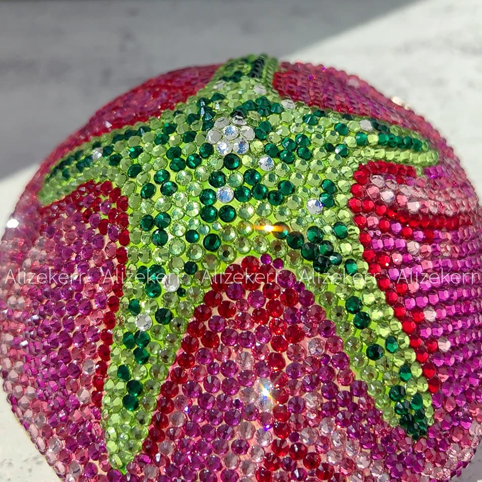 Alizekerr Rose en forme de cristal sacs de soirée femmes magnifique Chic strass fleur pochette sacs 