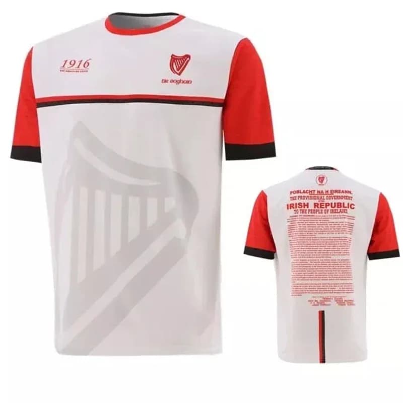 1916 maillot de commémoration 3D imprimé sport Football T-Shirt Collins maillot de commémoration Irl