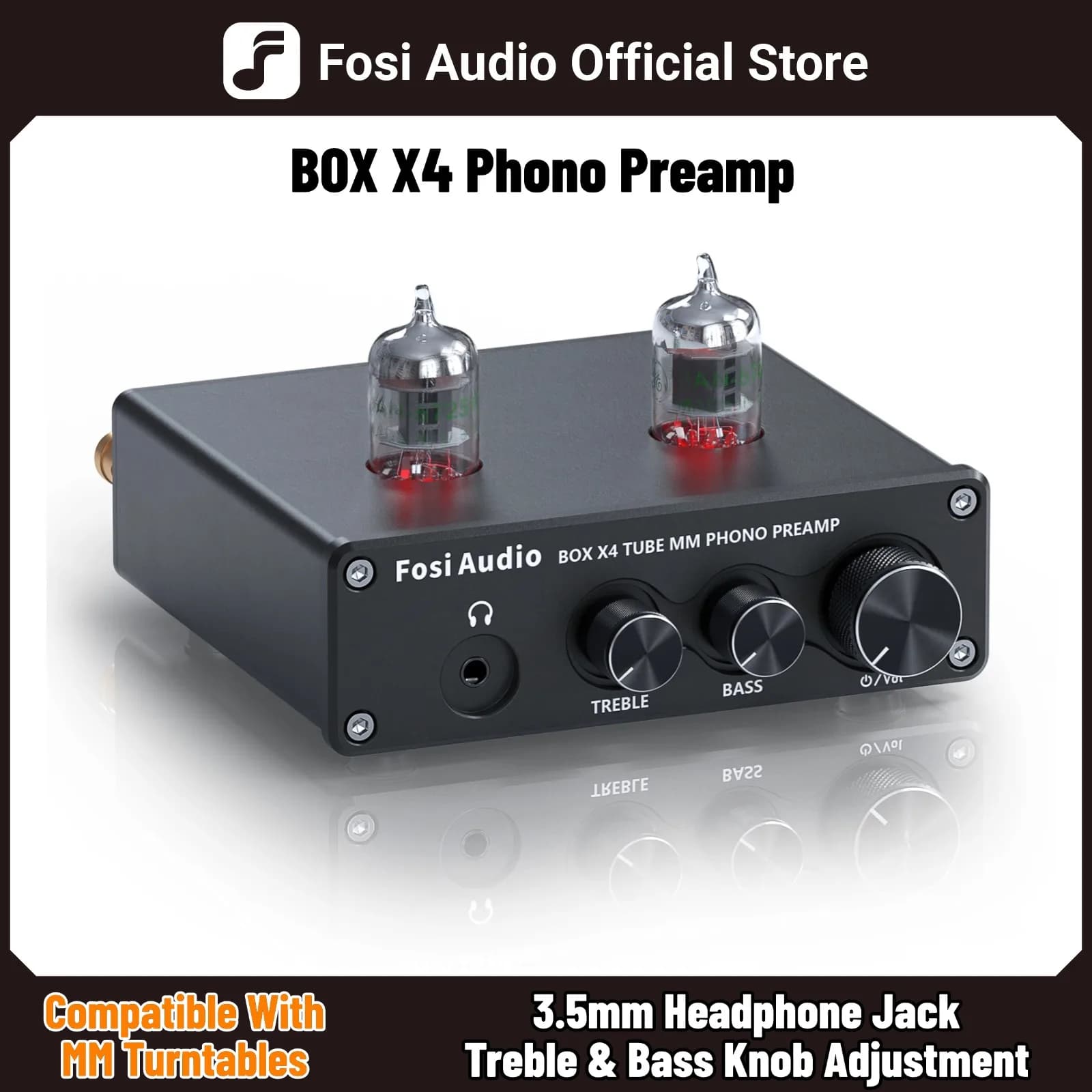 Préamplificateur Phono Fosi Audio pour Platine Phonographe avec Amplificateur à Tubes à Vide HiFi BO