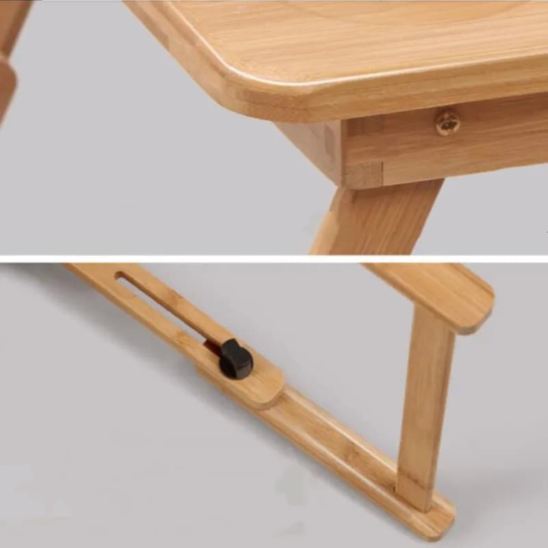 Table d'ordinateur portable pliable en bambou, table d'ordinateur de chambre à coucher, lit d'ordina