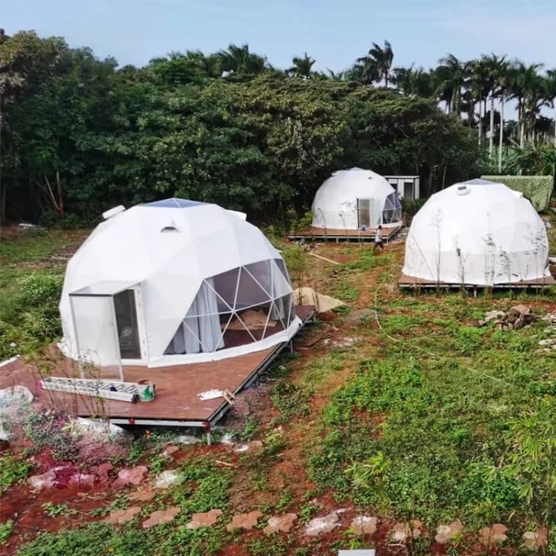 Dôme géodésique de diamètre standard pour camping extérieur, tente igloo, maison de glamping toutes 
