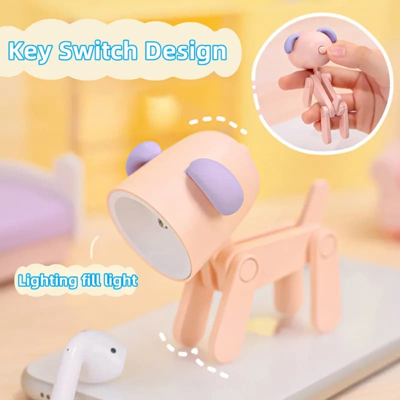 Mini veilleuses Led pliante lampe de bureau dessin animé mignon chien de compagnie cerf forme veille