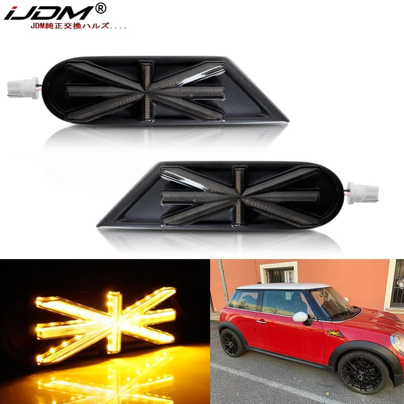 IJDM-Clignotant dynamique séquentiel à LED, feu de position latéral pour garde-boue, ambre, assembla