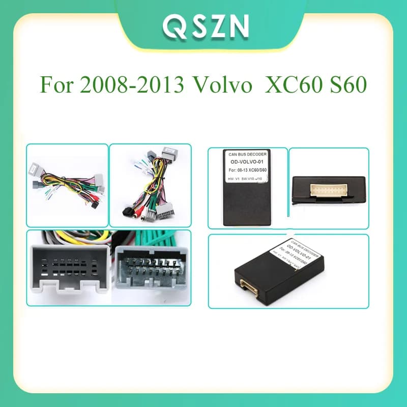QSZN câble d'autoradio 16pin faisceau de câblage d'alimentation multimédia Android pour 2008-2013 Vo