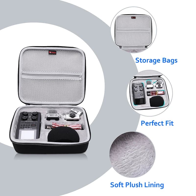 XANAD OligHard Case for Zoom H6, 6-Track, Portable Recorder, Protective, Carrying, Storage Bag