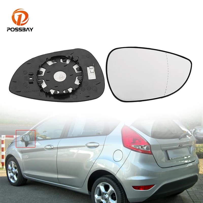 Rétroviseur chauffant pour voiture, rétroviseur transparent en verre pour Ford Fiesta MK7 2008 2009 