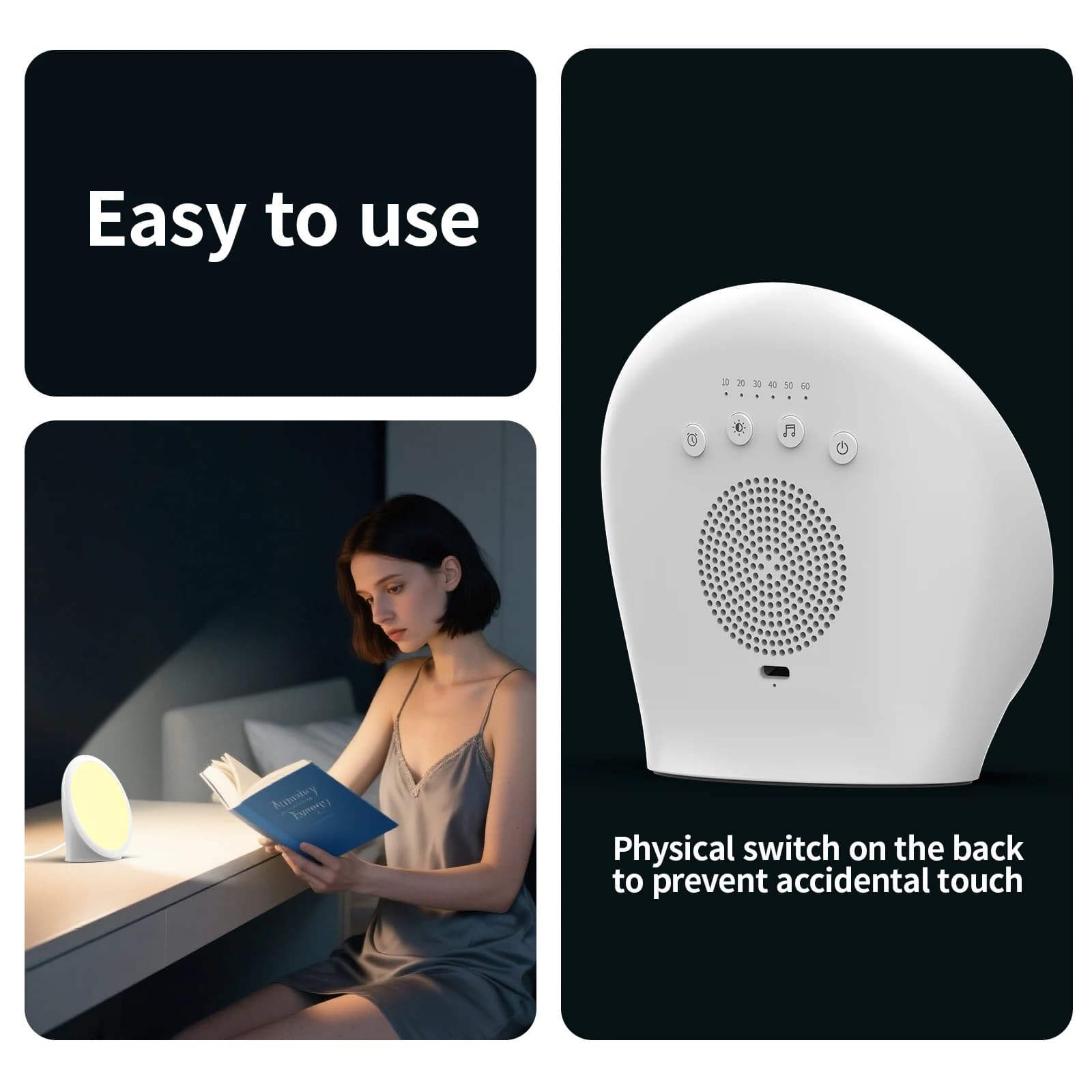 Lampe de lumière du jour, lampe 10000 Lux, lampe de lumière du soleil naturelle portable avec foncti